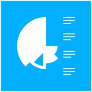 Coxcomb Chart icon on a blue background N7