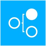 Flowchart icon on a blue background N22