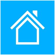 Home icon on a blue background N8