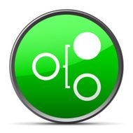 Flowchart icon on a round button N164