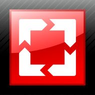 Chevron Chart icon on a square button N43