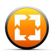 Chevron Chart icon on a round button N93
