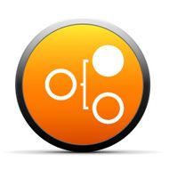 Flowchart icon on a round button N165