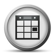 Calendar icon on a silver button