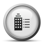 Office Building icon on a silver button N10