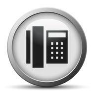 Phone icon on a silver button