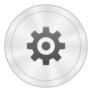 Gear icon on a round button N4