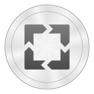 Chevron Chart icon on a round button N94