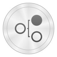 Flowchart icon on a round button N166