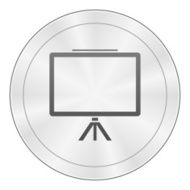 Presentation icon on a round button N33