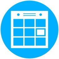 Calendar icon on a round button N5