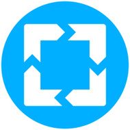 Chevron Chart icon on a round button N95