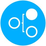 Flowchart icon on a round button N167
