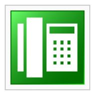 Phone icon on a square button N4