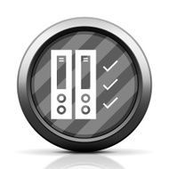 Computer Server icon on a round button N34