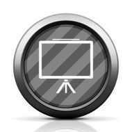 Presentation icon on a round button N35
