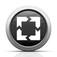 Chevron Chart icon on a round button N97