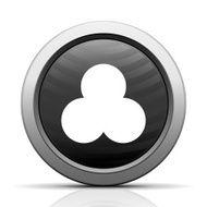 Venn Diagram icon on a round button N63