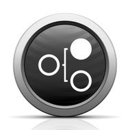 Flowchart icon on a round button N169