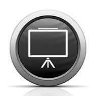 Presentation icon on a round button N36