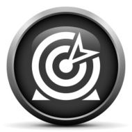 Target icon on a round button N95