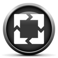 Chevron Chart icon on a round button N98