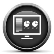 Computer icon on a round button N45