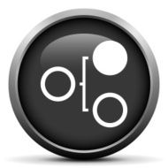 Flowchart icon on a round button N170