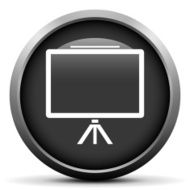 Presentation icon on a round button N37