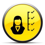 Businesswoman icon on a round button N75