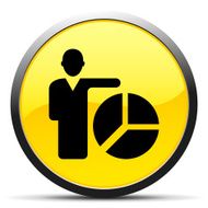 Businessman icon on a round button N193