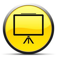 Presentation icon on a round button N38