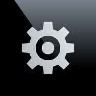 Gear icon on a black background N2