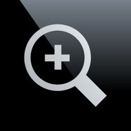 Magnifying Glass icon on a black background