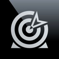 Target icon on a black background N21