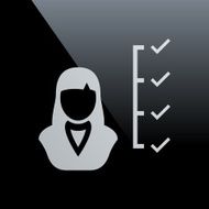 Businesswoman icon on a black background N16