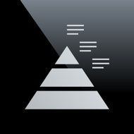 Pyramid icon on a black background N11