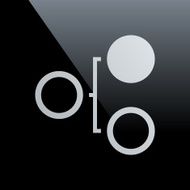 Flowchart icon on a black background N37