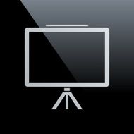 Presentation icon on a black background N8