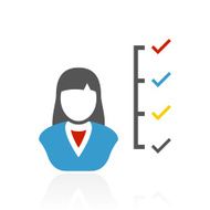 Businesswoman icon on a white background N47
