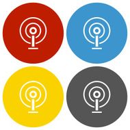 Antenna icon on circle buttons