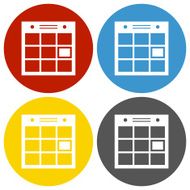 Calendar icon on circle buttons