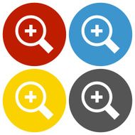 Magnifying Glass icon on circle buttons