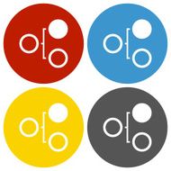 Flowchart icon on circle buttons N34