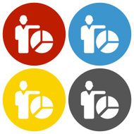 Businessman icon on circle buttons N41