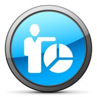 Businessman icon on a round button N194