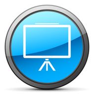 Presentation icon on a round button N39