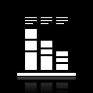 Bar Graph icon on a black background N47