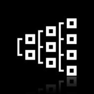 Flowchart icon on a black background N38