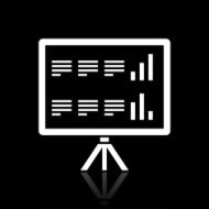 Presentation icon on a black background N9
